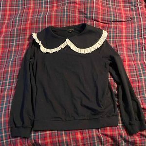 Never Worn Black Current Air sweater with Peter Pan collar Large